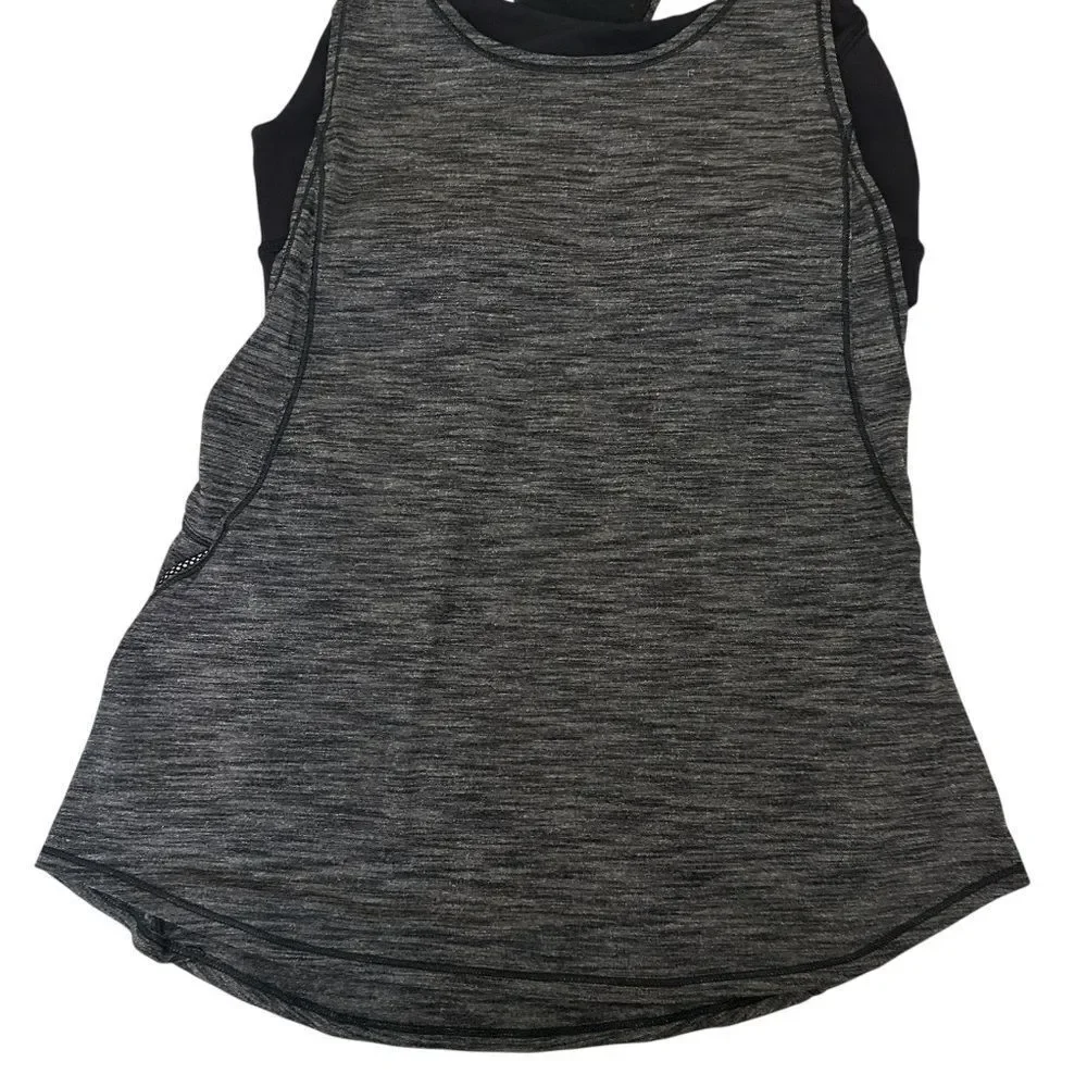2/$30 LULULEMON Free to be Wild Tank 2 in 1 Bra Open Back Heathered Gray